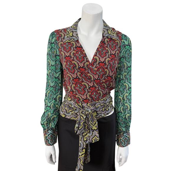 alice + olivia Blouse Women's Small Olivia Paisley Multicolor